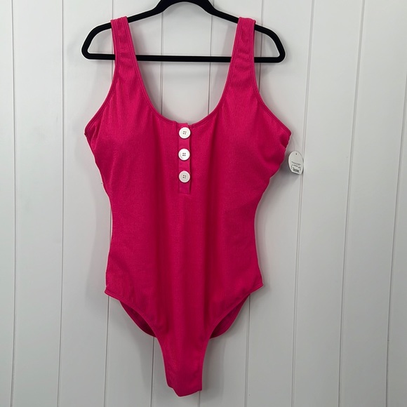 Decree Other - 🆕Decree One Piece Swimsuit Pink Button Detail Size 2X